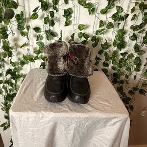 Winterberry Timberland Black Suede & Fur Short Boots